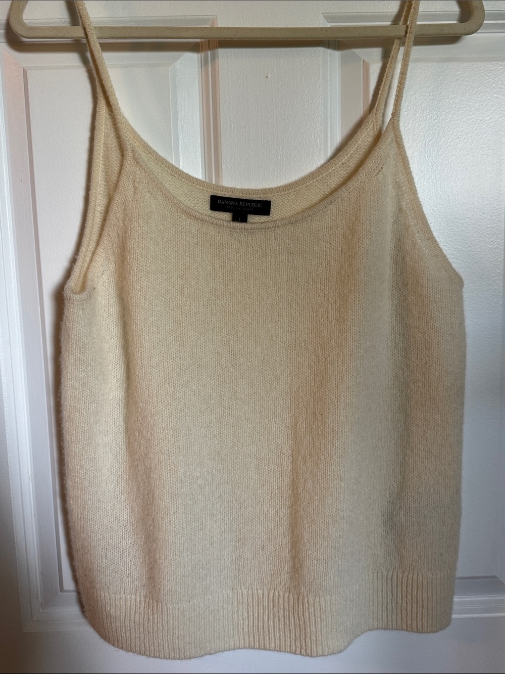 Banana Republic Ivory Knit Spaghetti Strap Tank